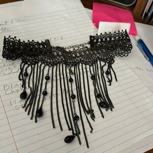 Black lace gothic necklace